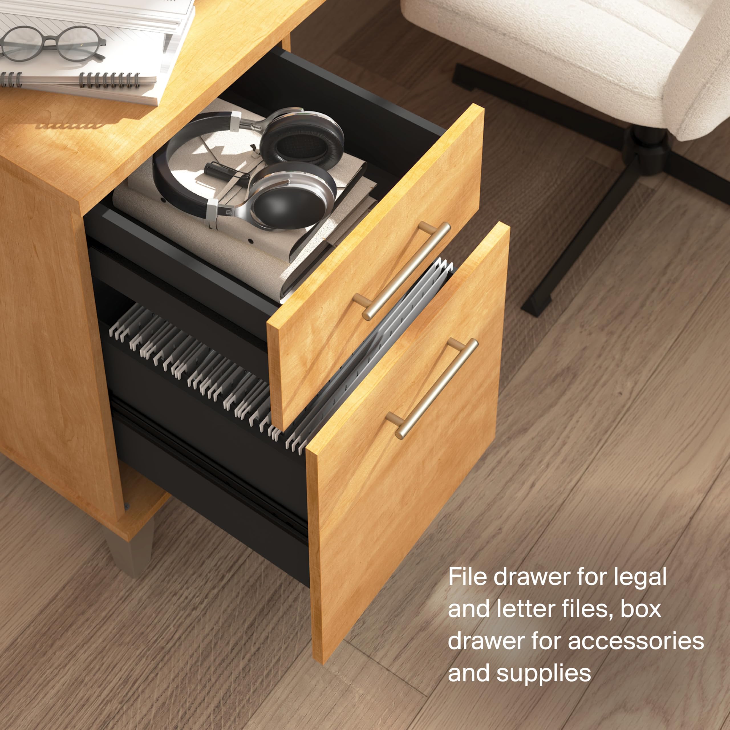 Amazon | Bush Furniture Somerset 3ポジションシットトゥスタンド L字